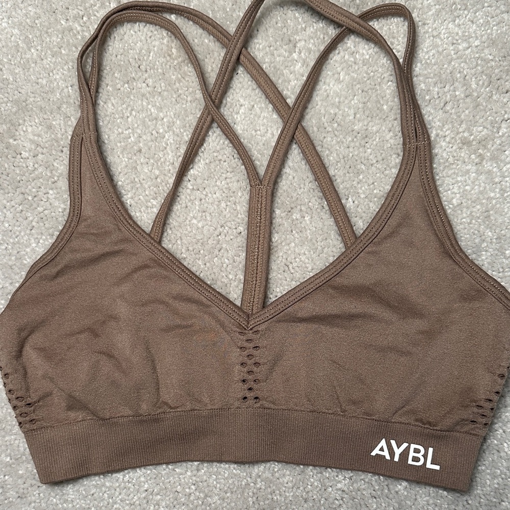 AYBL Brown/Taupe Strappy Sports Bra